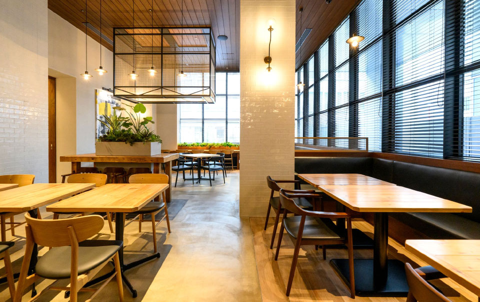 Breakfast buffet spread with Kyushu local specialties including fresh vegetables and hot dishes