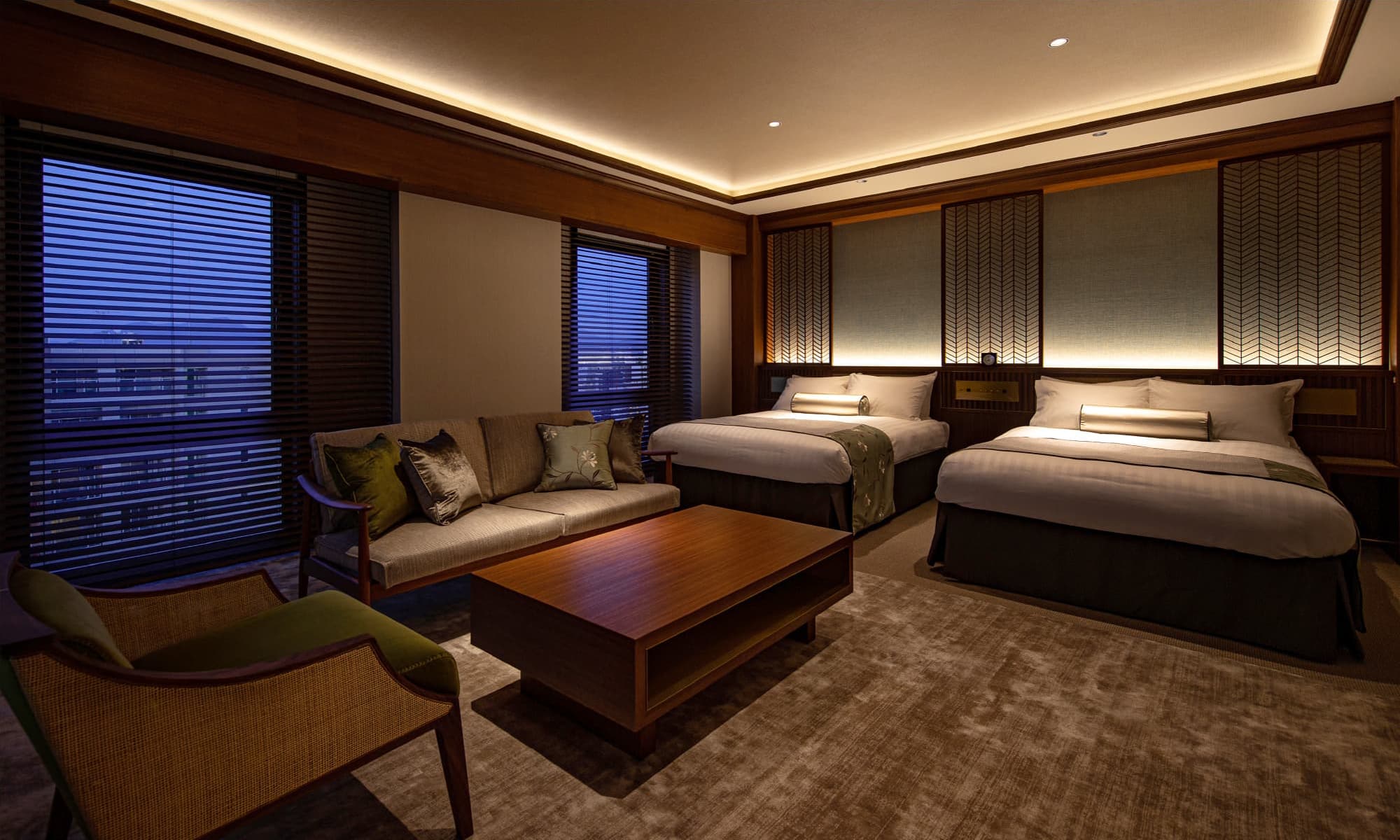 Hotel Trad Hakata suite room with full living area and premium furnishings