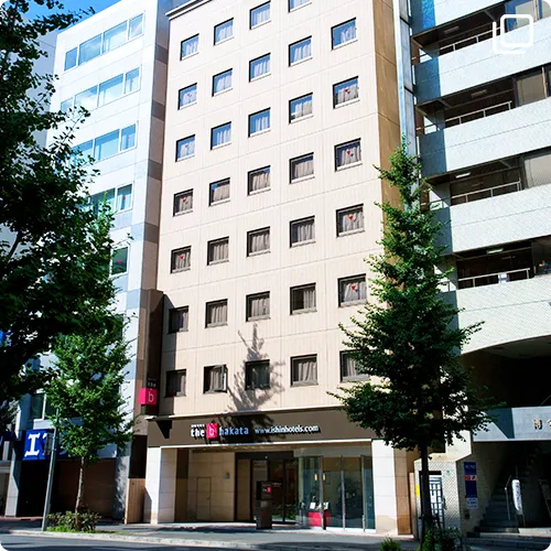 Exterior entrance of the b hakata, the Ishin Hotels Group property south of Hakata Station's Chikushi-guchi exit