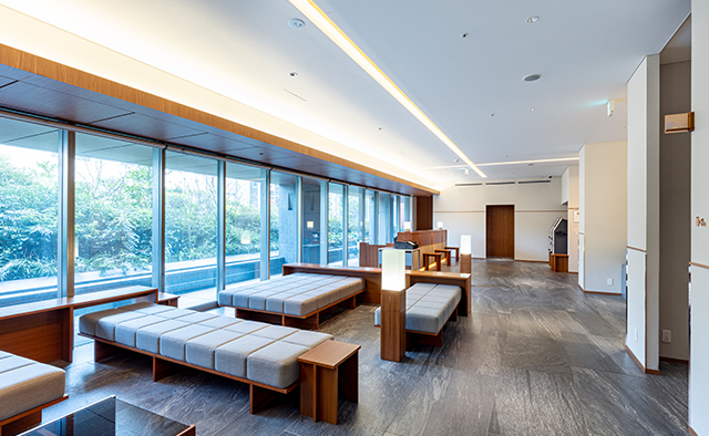 Tokyu Stay Fukuoka Tenjin lobby lounge with floor-to-ceiling windows