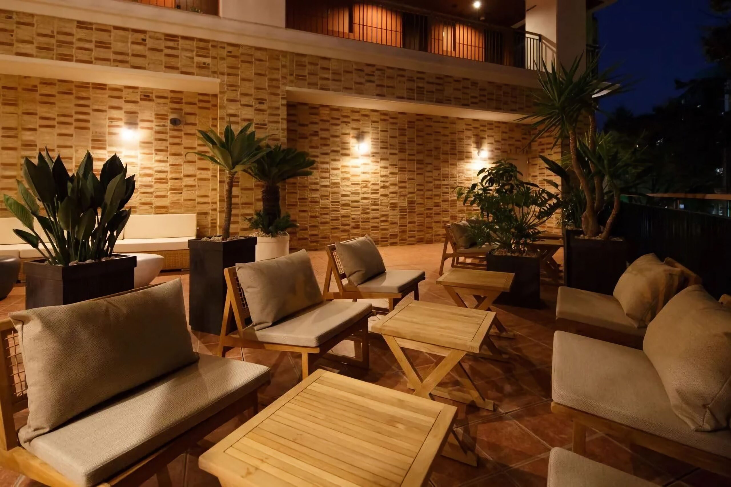 ZONK Hotel Hakata shared outdoor terrace for guest use